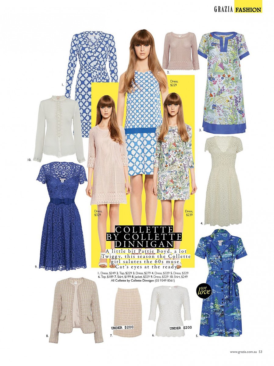 Colette By Colette Dinnigan PR images printer in Grazia magazine